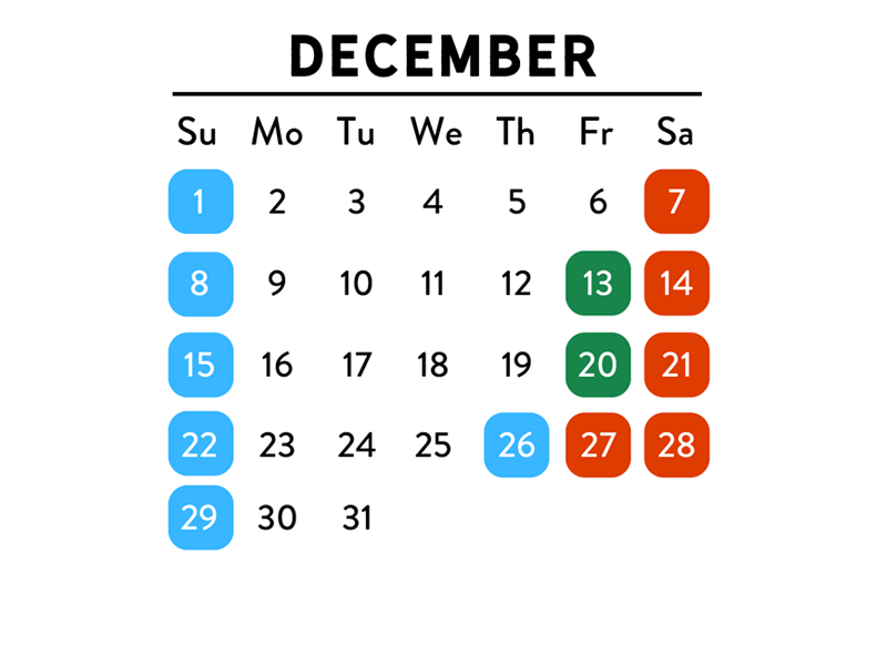 December hours