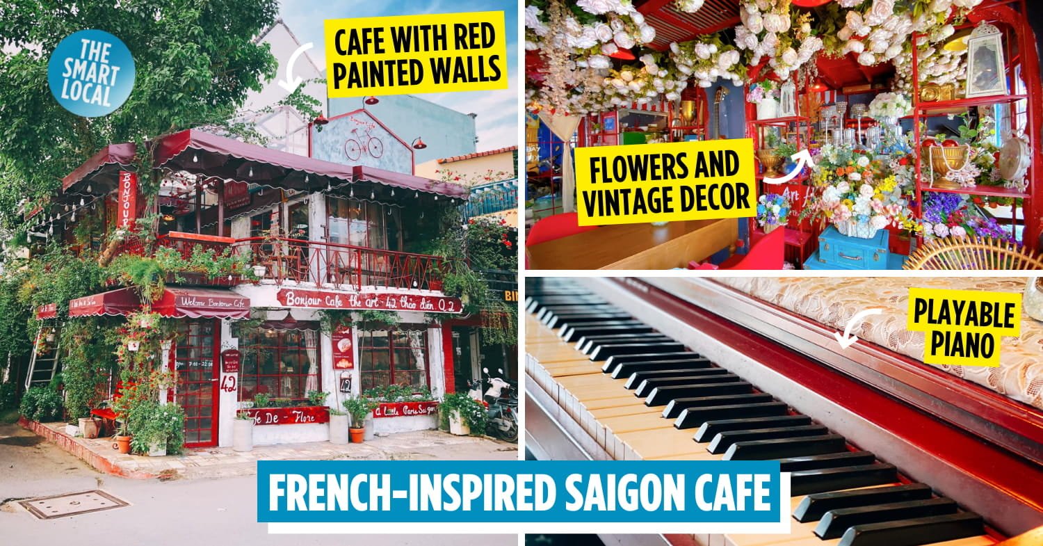 Bonjour Cafe The Art, Saigon: French-Style Cafe With Flowers & Vintage Decor